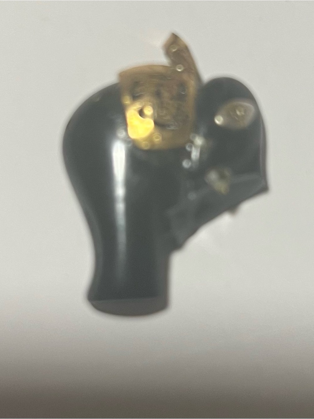 Solid 14k onyx elephant pendant